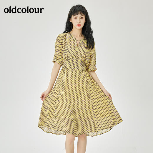 oldcolour2022夏季新品通勤休闲碎花连衣裙O21101181 商品图3