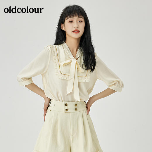 oldcolour2022夏季新品通勤简约短袖衬衫女O21012102 商品图3