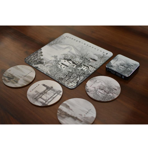 羽诗制造出品 邓维东宁波写生款鼠标垫杯垫充电宝套装艺术家元素衍生系列文创 商品图0