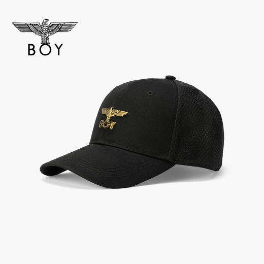BOYLONDON棒球帽男女款22夏季新品金色老鹰logo黑色运动帽B221N90007 商品图0