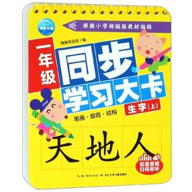 一年级同步学习大卡 生字上下册(全2本) 幼小衔接幼儿认知启蒙小学教辅识字卡片部编版小学语文教材配套组词造句偏旁部首组合教材