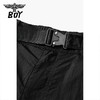BOYLONDON工装裤男女款22夏季新品腰绳调节黑色通勤休闲裤B222N34004 商品缩略图4