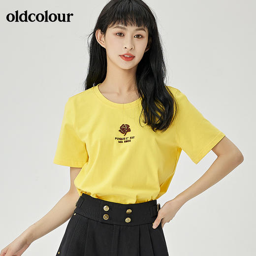 oldcolour夏季新品全棉短袖T恤女O21021120 商品图0