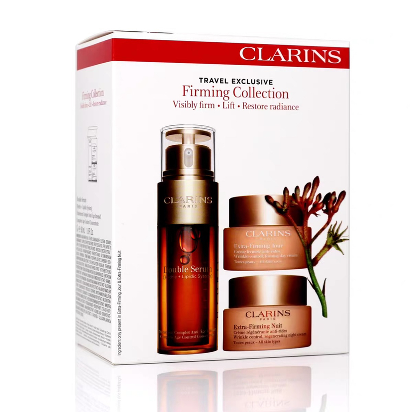 法国 Clarins娇韵诗 双萃精华弹簧3件套 套装 （双萃精华50ml+弹簧日霜50ml+晚霜50ml）
