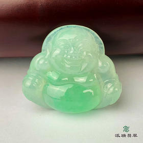 派瑞翡翠 翡翠佛 糯冰种 飘绿花