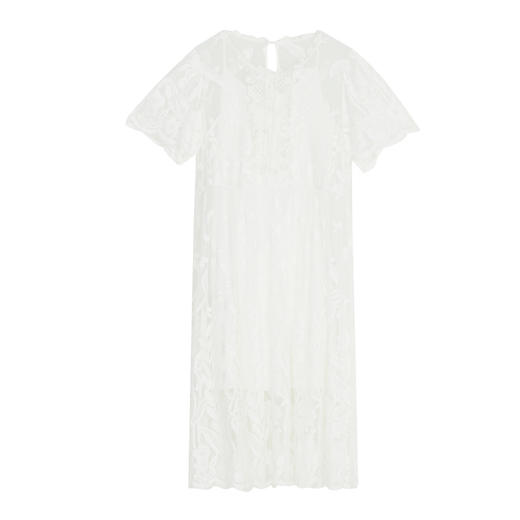 谜底短袖连衣裙2022夏季新款订制晚礼裙蕾丝长裙222GL0543 商品图4