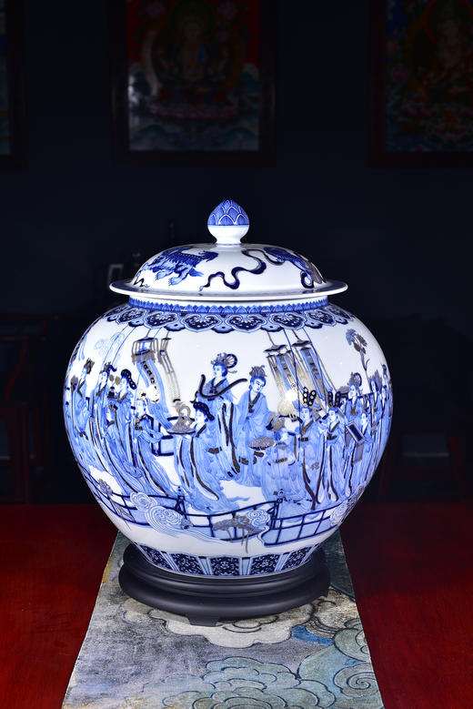 杨海新：青花描金八十七神仙卷盖罐 商品图0
