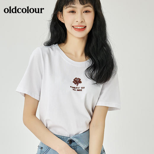 oldcolour夏季新品全棉短袖T恤女O21021120 商品图3