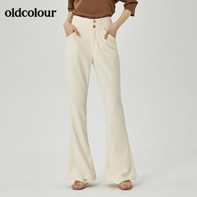 oldcolour夏季新品纯色设计感修身喇叭裤女O22073266