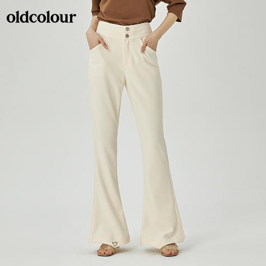 oldcolour夏季新品纯色设计感修身喇叭裤女O22073266 商品图0
