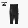 BOYLONDON工装裤男女款22夏季新品腰绳调节黑色通勤休闲裤B222N34004 商品缩略图2