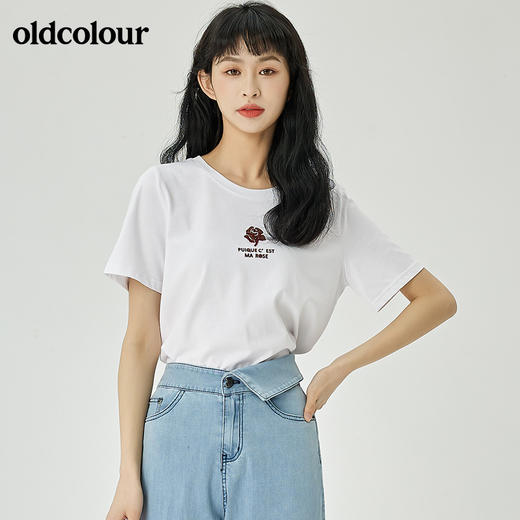 oldcolour夏季新品全棉短袖T恤女O21021120 商品图2