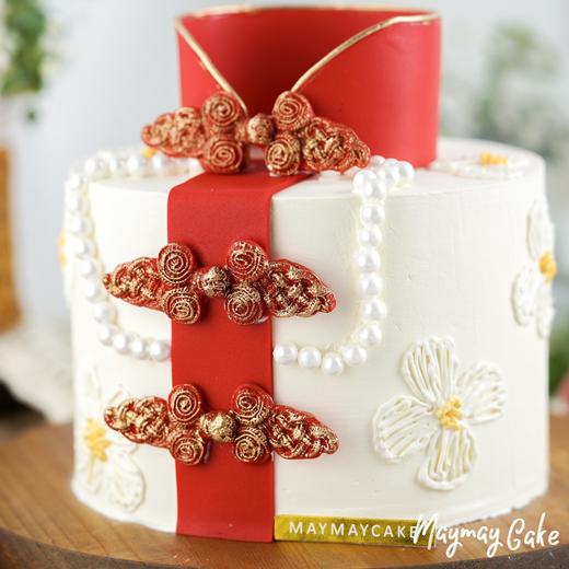 B4000【母亲节】“优雅复古旗袍”蛋糕 商品图3