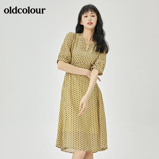 oldcolour2022夏季新品通勤休闲碎花连衣裙O21101181 商品图1