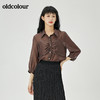 oldcolour2022夏季新品设计感通勤七分袖衬衫女O21012141 商品缩略图0