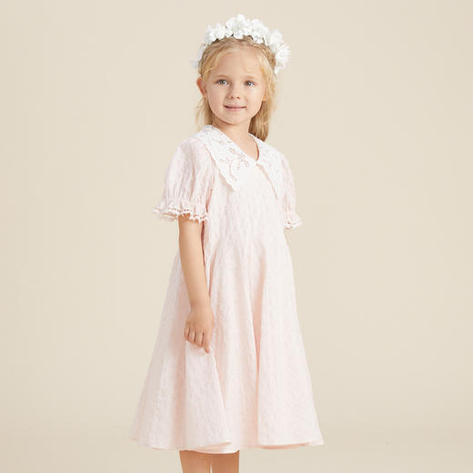 谜底童装商场同款2022夏新款A型长款裙子复古浪漫连衣裙B1BKL0329 商品图1