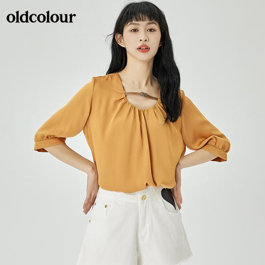 oldcolour夏季新品通勤宽松简约设计感套头衫女O22012230 商品图3