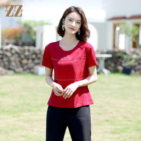 佐尔美夏季新款 桑蚕丝真丝提花缎衬衫女E12CS59