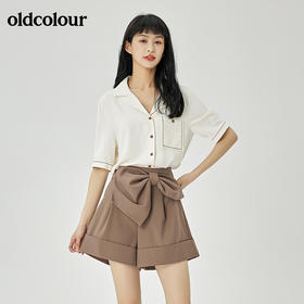 oldcolour2022夏季新品简约通勤短袖衬衫女O21011357