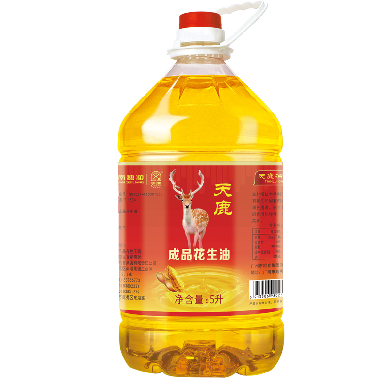 天鹿成品花生油5L/桶(02010021)