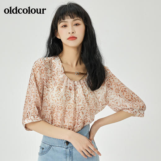 oldcolour夏季新品通勤宽松简约设计感套头衫女O22012230 商品图0