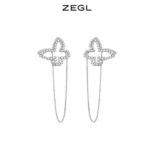 ZEGL设计师蝴蝶流苏耳环女长款2021年新款高级感耳钉925银针耳饰 商品图0