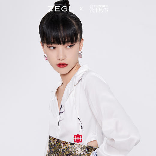 ZEGL故宫宫廷文化十殿下梅花耳环女小众设计感耳钉925银针耳饰品 商品图2