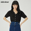 oldcolour夏季新品V领短袖针织衫女O21053185 商品缩略图5