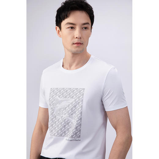 GOOD LUCK/德鲨烫钻印花亲肤柔软圆领短袖T恤LY23572 商品图5