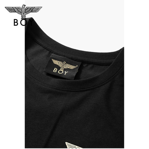 BOYLONDON短袖男女同款22春夏新品圆领烫金LOGO朋克风T恤B222N01052 商品图2