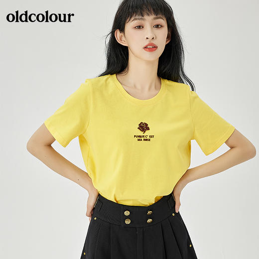 oldcolour夏季新品全棉短袖T恤女O21021120 商品图6