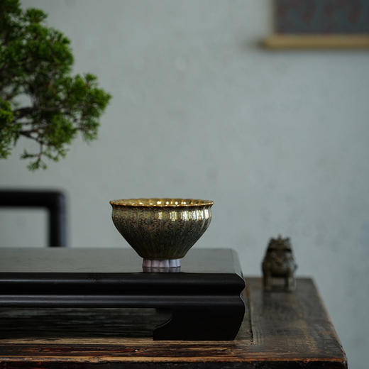 龙德堂陶艺 《星月天目盏·菊蕊 》金丝玉毫盏 90cc (库存询客服) 商品图1