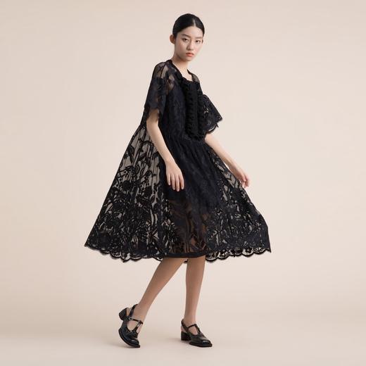 谜底短袖连衣裙2022夏季新款订制晚礼裙蕾丝长裙222GL0543 商品图1