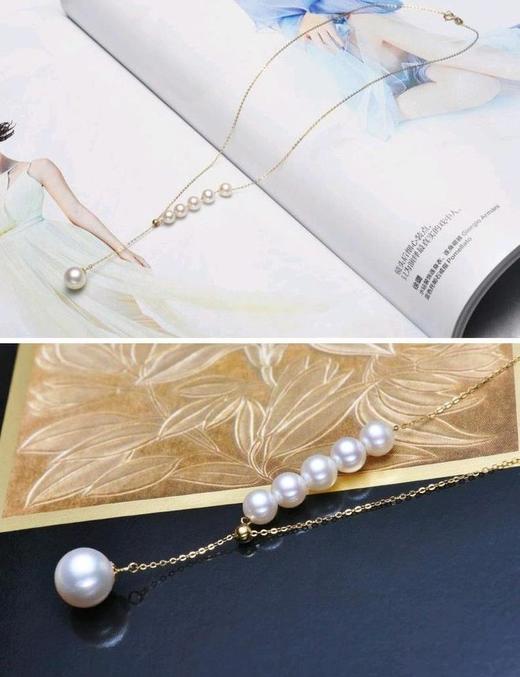  预售|5/9.5mm正圆光洁强光18K金淡水珍珠吊坠项链  .潮快闪[福利品] 商品图4