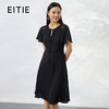 EITIE爱特爱夏季新款通勤雪纺系带黑色收腰a字连衣裙小黑裙B2207984 商品缩略图0