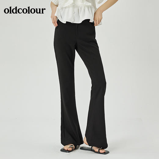 oldcolour夏季新品纯色设计感修身喇叭裤女O22073266 商品图6