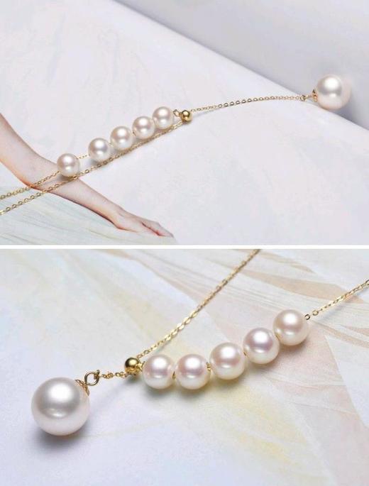  预售|5/9.5mm正圆光洁强光18K金淡水珍珠吊坠项链  .潮快闪[福利品] 商品图3