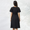 EITIE爱特爱夏季新款通勤雪纺系带黑色收腰a字连衣裙小黑裙B2207984 商品缩略图4