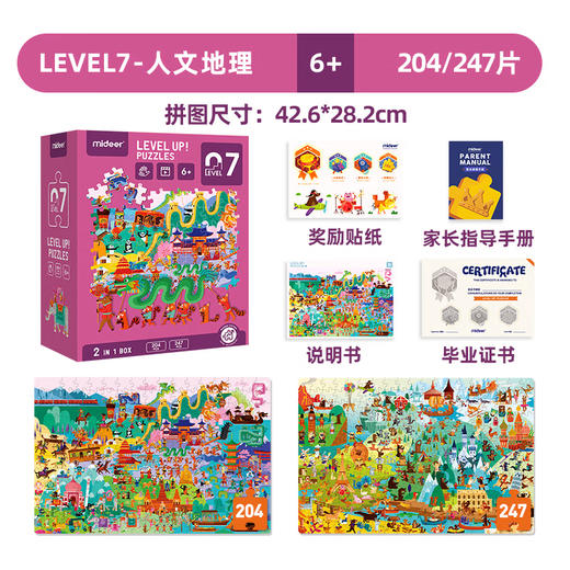 弥鹿mideer 进阶拼图-7阶（人文地理） 商品图1