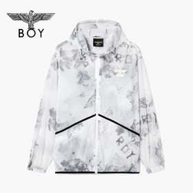 BOYLONDON外套情侣款22夏季新品水彩满印防晒连帽宽松上衣B222N23001