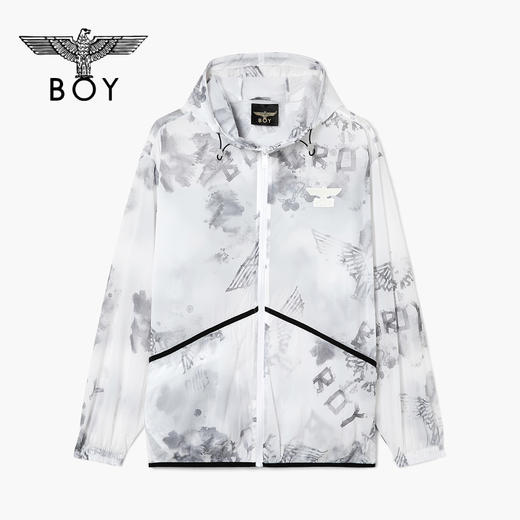 BOYLONDON外套情侣款22夏季新品水彩满印防晒连帽宽松上衣B222N23001 商品图0