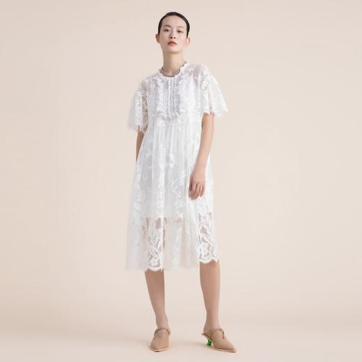 谜底短袖连衣裙2022夏季新款订制晚礼裙蕾丝长裙222GL0543 商品图0