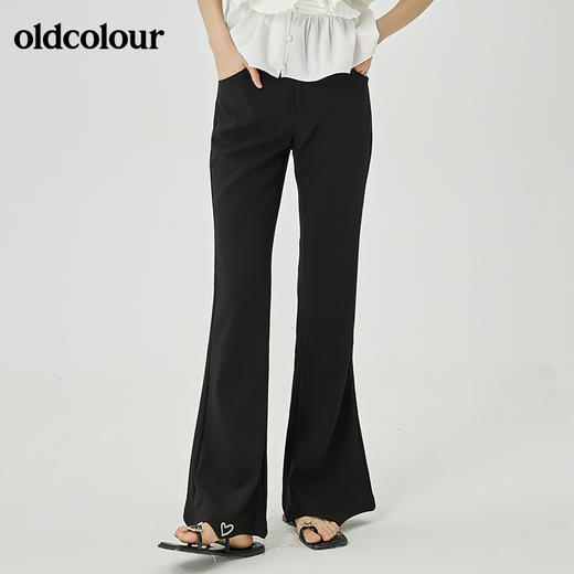 oldcolour夏季新品纯色设计感修身喇叭裤女O22073266 商品图7