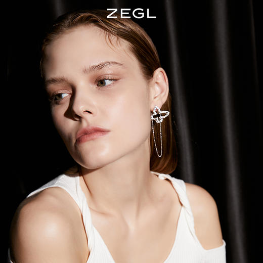 ZEGL设计师蝴蝶流苏耳环女长款2021年新款高级感耳钉925银针耳饰 商品图6