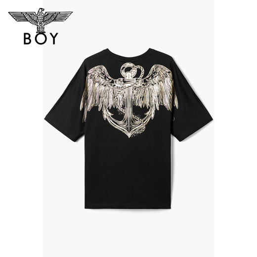BOYLONDON短袖男女同款22春夏新品圆领烫金LOGO朋克风T恤B222N01052 商品图1