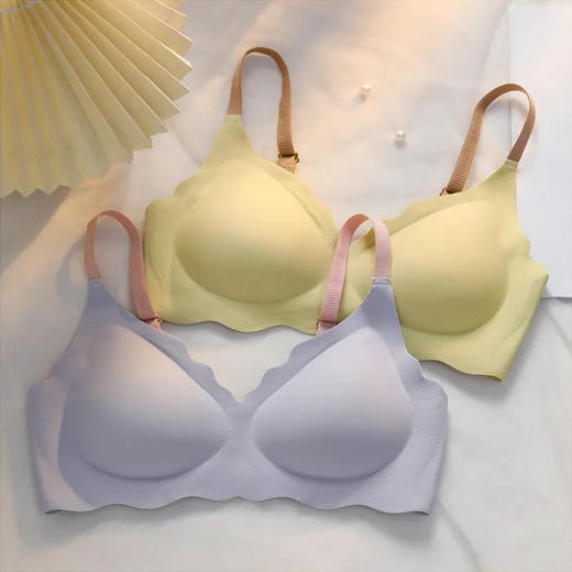 魅角 撞色水晶果冻软支撑内衣 运动无钢圈 女士薄款文胸 商品图3
