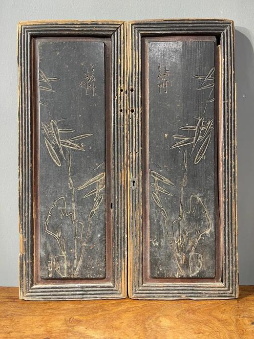 硬木雕花髹漆橱柜门板一对，顺丰包邮 商品图10