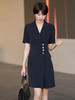 黑色短袖西装连衣裙女夏装新款高级感气质职业通勤裙子 商品缩略图1
