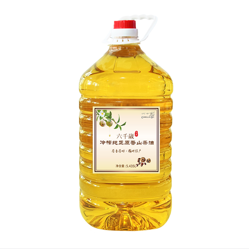 六千岁冷榨纯正原香山茶油 健康食用油茶籽油家庭装孕妇月子油 5.435L