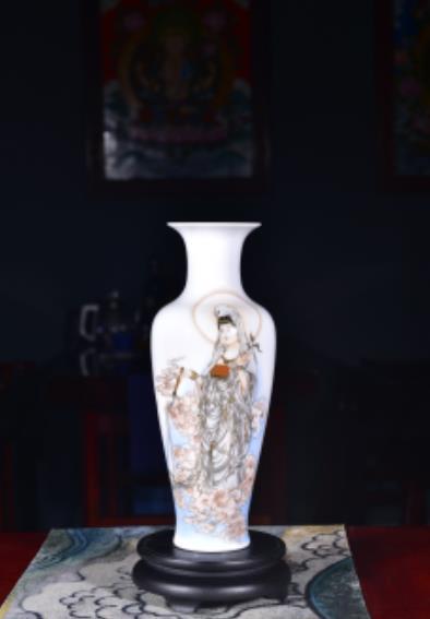 杨海新：《墨彩描金观音瓶》 商品图0